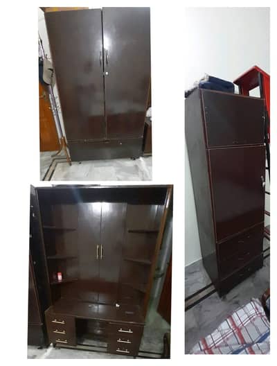 2 WARDROBES AND ONE TABLE FOR SALE FULL BEDROOM SET ADULT SIZE