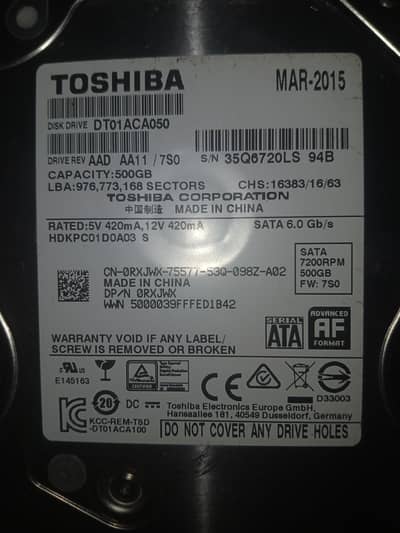 500gb hard disk 100% health with games