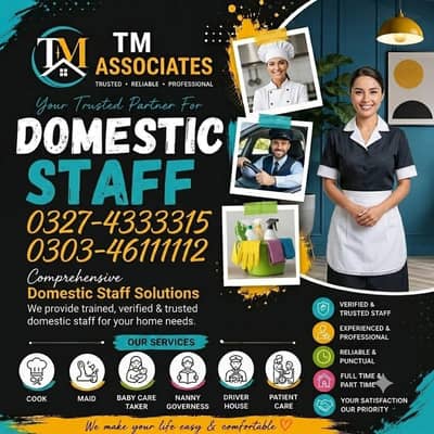 sheff / COOK/ Maids/ care taker/ Baby care / helper available