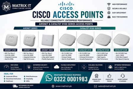 Cisco Access Points | Aironet 2702 3702 3802 Catalyst 9100 WiFi 6 PoE