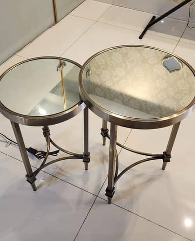Round Mirror Center Table Set