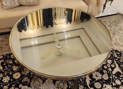 Round Mirror Center Table Set