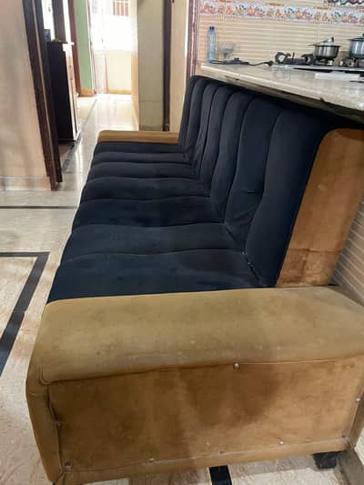 Used Black & Golden sofa cum bed – Good Condition