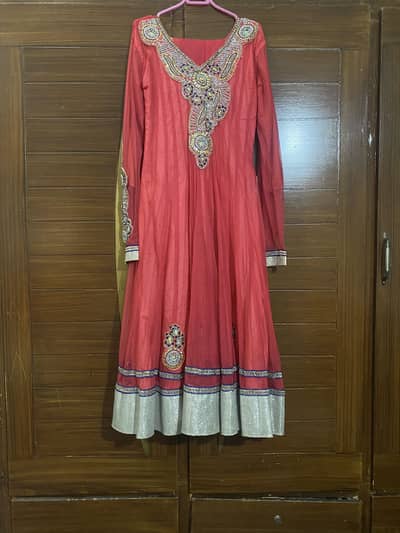 Dark pink fancy flared frock-3 peice- worn once- excellent condition