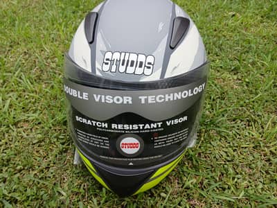 Studds Two wheeler Helmet. . 1300 grams. . 2021 model. . Double visor.