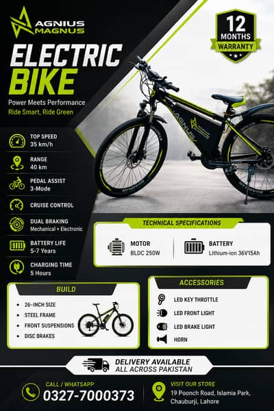 Electric Cycle | Speed 35km/h | Range 40km | Pedal Assist | Cruise