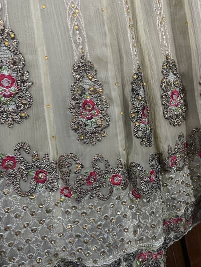 Fancy Embroidered Short Frock – 3 Piece – Worn Once