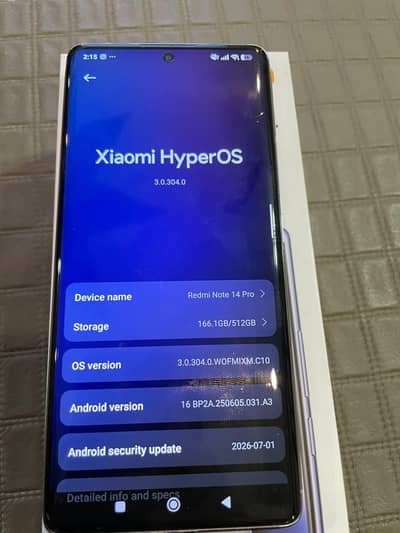 Xiaomi Note 14 Pro 12/512 scratchless with box
