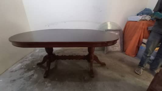 Shesham wood 6 chairs dining table