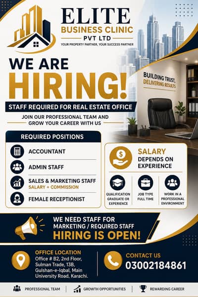 Female Marketing Staff Required | Female Jobs | Office Jobs