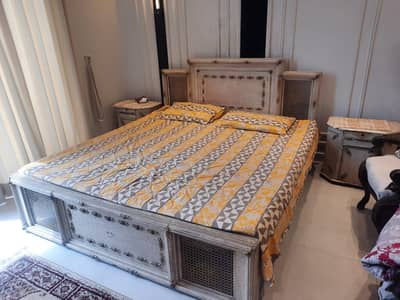 Bed with side tables for sale