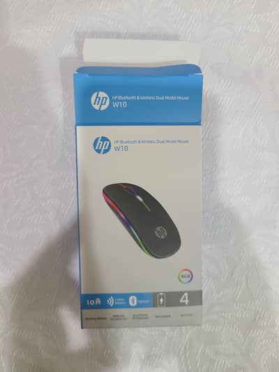 HP W10 Wireless Bluetooth RGB Mouse Rechargeable Box Pack