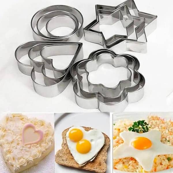 12 Piece Cookie Cutters Mold, Stainless Steel Biscuit Cake Cutters Set, Mini Heart Shaped cookies Cutter