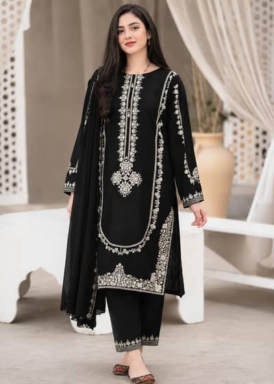 2 pcs women's unstitched embroidered suit