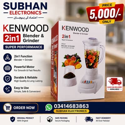 Kenwood 2-in-1 Blender & Grinder – Brand New – Only Rs. 5,000 
