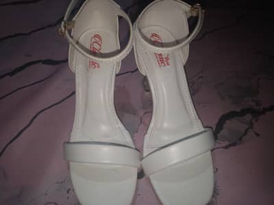Classic White Block Heels - Size 6 - Like New
