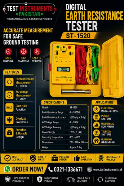 SEW ST-1520 Digital Earth Resistance Tester In Pakisan