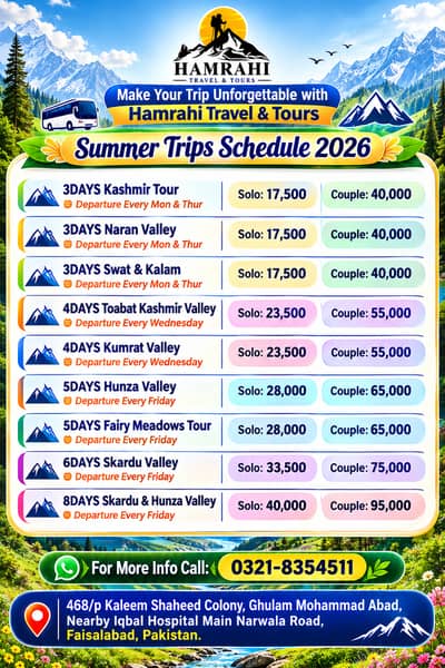 Book Your Dream Trip 2026 | Hunza Skardu Kashmir Naran & More|Summer T