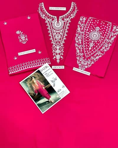 Pink Embroidered 2-Piece Lawn Suit (Unstitched)