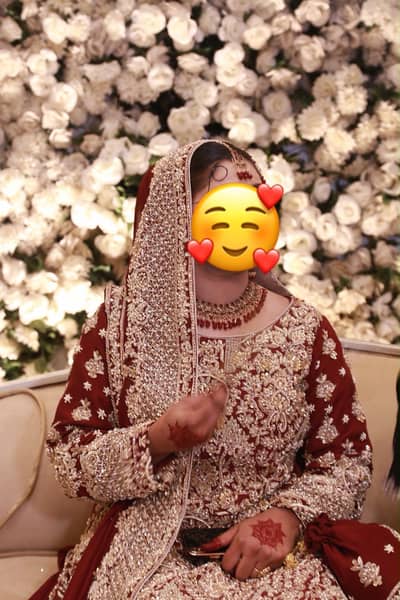 Heavy bridal deep maroon trendy farshi lehnga with long shirt