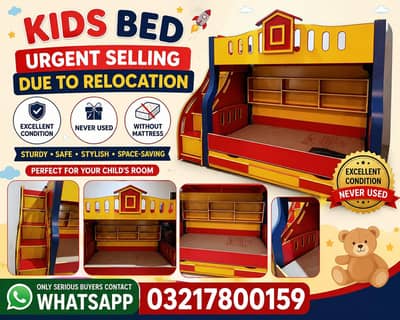 3 Storey Bunker Kids Wooden Bed