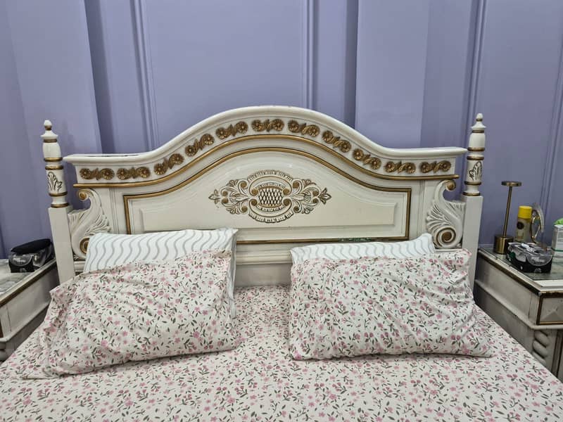 King size bed solid wood bedset 4