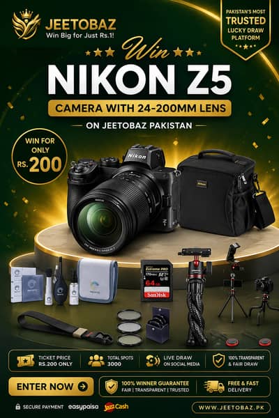 Win Nikon Z5 Camera with 24-200mm Lens on JeetoBaz. pk