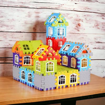 Building blocks: Wooden or plastic shapes used to stack and build. Toy