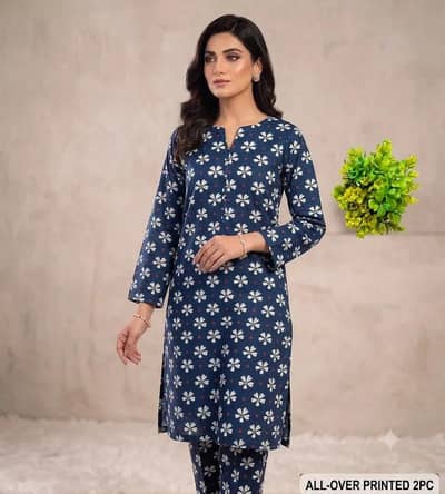Premium Polo Cotton 2-Piece Unstitched Printed Suit 