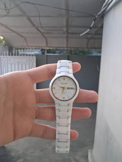 RGENS Watchs white stone 100% quartz movement