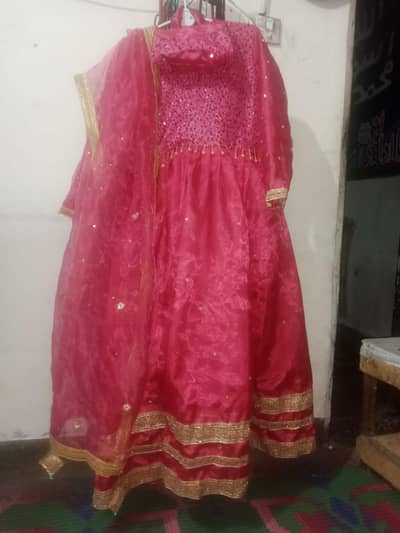 Brand New pink  Embroidered Maxi With Dupatta