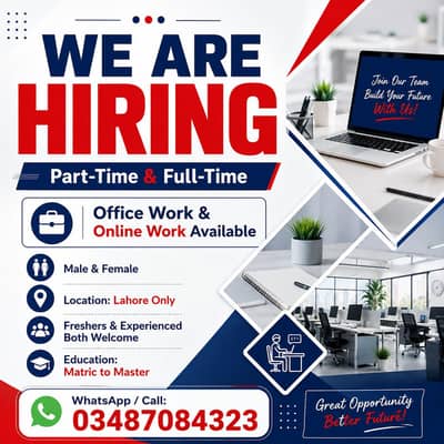 ONLINE WORK AND PART TIME WORK AVAILABLE FOR MALES AND FEMALES