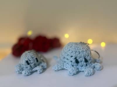 meet my crochet occtopus keychain