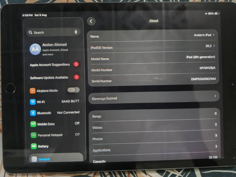 ipad /ipad 8 generation 3