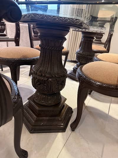 Glass Dinning table 6 chairs