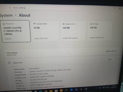 Dell Latitide 5410 Core i7 10th Gen 16GB RAM , 256GB