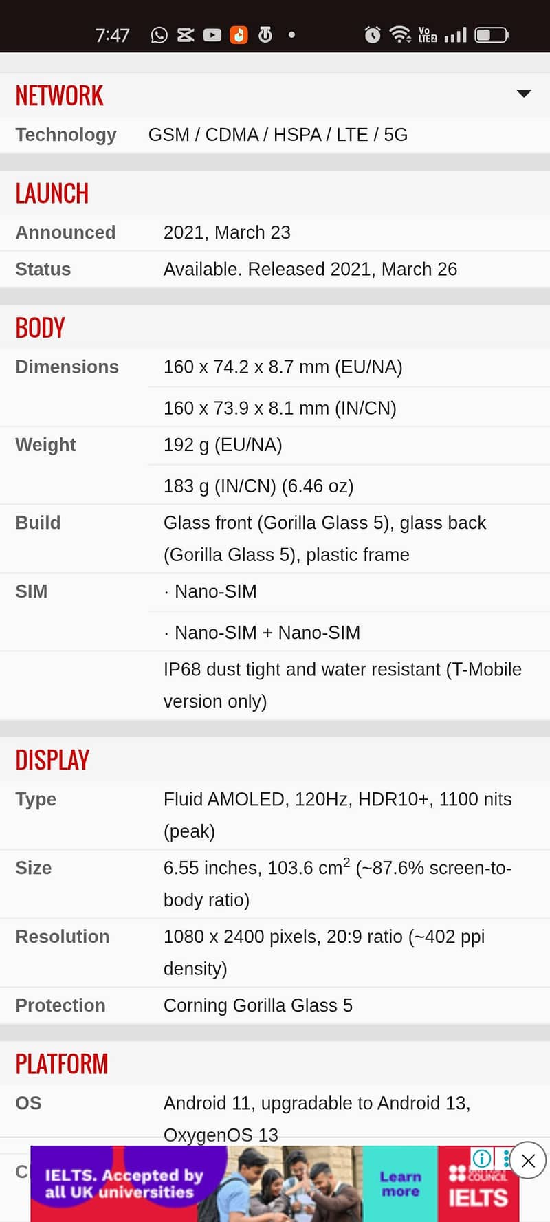 One Plus 9 5G 1