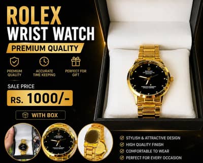 Gold Rolex Style Wrist Watch for Sale | With Box