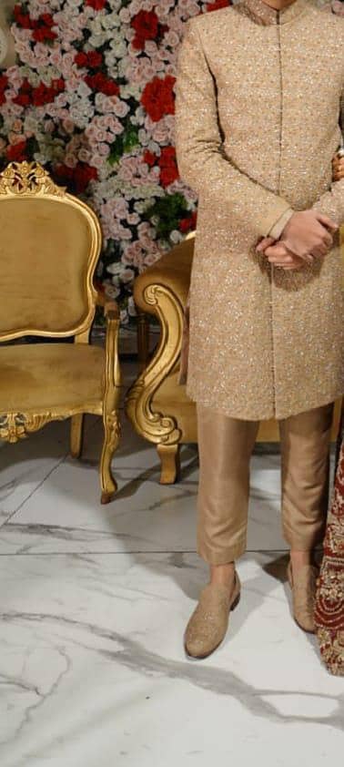 men sherwani in camel