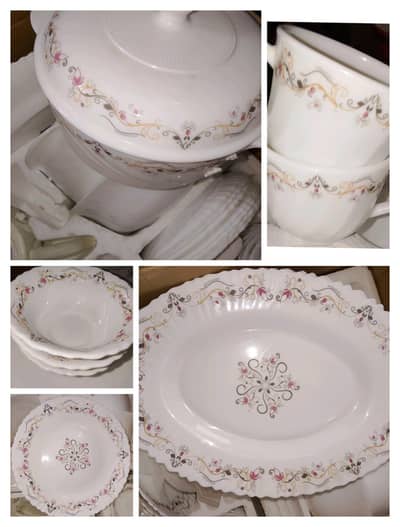 72 piece high quality marble dinner set (few pieces used only once)