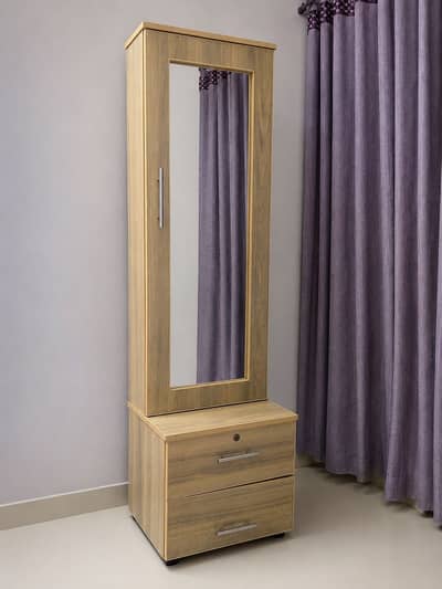 Wooden Dressing Table with Mirror with Two Drawers – 5’10 ft Height