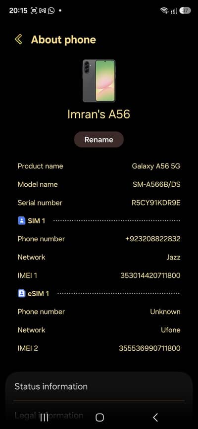 Samsung Mobile A56