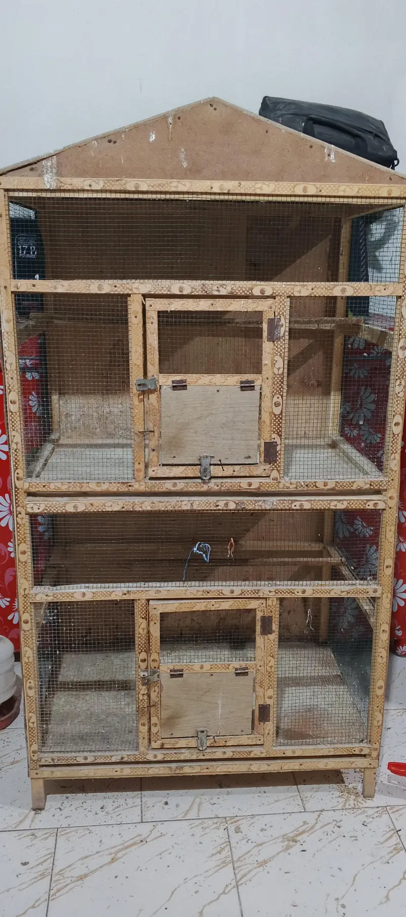 Wooden Cage pinjara for Birds / Pigeons / Rabbits (2 Portion)
