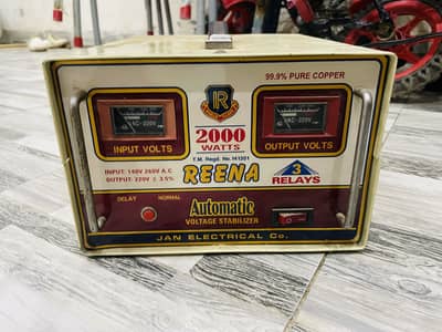 Reena Stabilizer 2000 watt 3 Relays Automatic