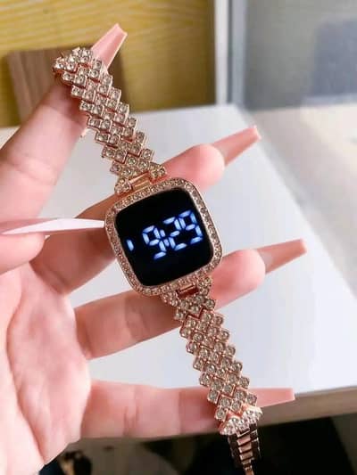 digital display women's bracelet square touch watch