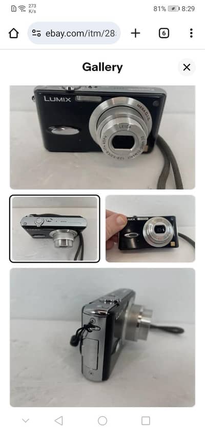 lumix fx 8 optical image stable camera.
