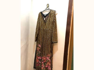 Ethnc three piece, sharara pants with inner and full length shirt