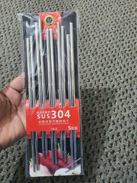 5 Pairs Chopsticks, Chopsticks, Chopsticks, Dishwasher Safe, Chopsticks Stainless Steel, Chopsticks for Eating, Reusable 304 Steel Chopsticks for Households, Picnics, Dishwashers