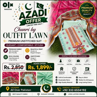 Chunri by Outfit Lawn| Premium Unstitched Collection | Lawn Collection