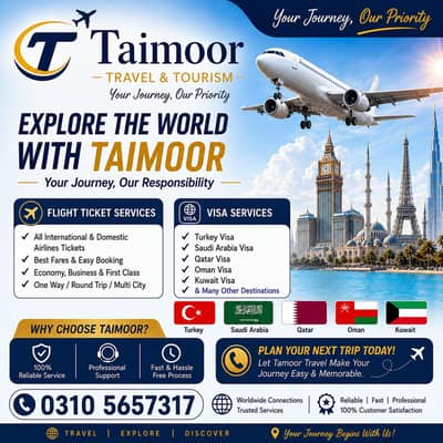 Taimoor Travel & Tourism | Flight Tickets & Visa Services